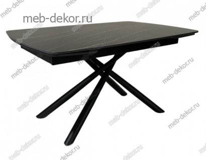 Стол RIVOLI 140 MATT GOLDEN BLACK SINTERED STONE/ BLACK — фото 1
