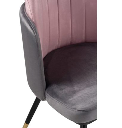 Стул на металлокаркасе Penelopa dark gray / pink / black / gold — фото 4