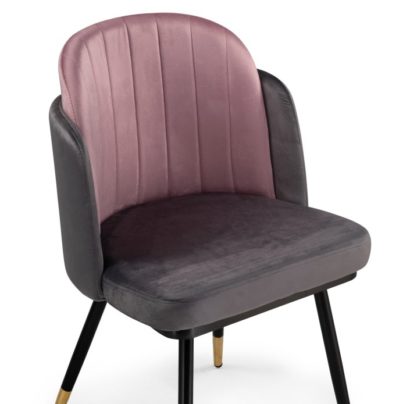 Стул на металлокаркасе Penelopa dark gray / pink / black / gold — фото 3