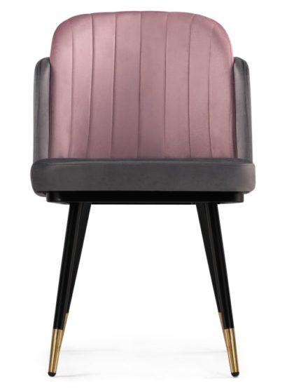 Стул на металлокаркасе Penelopa dark gray / pink / black / gold — фото 6