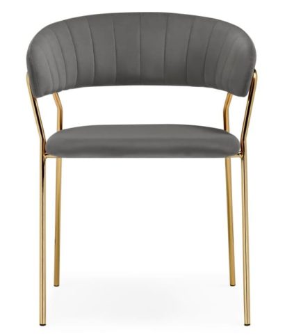 Стул на металлокаркасе Kamelia 1 dark gray / gold — фото 6
