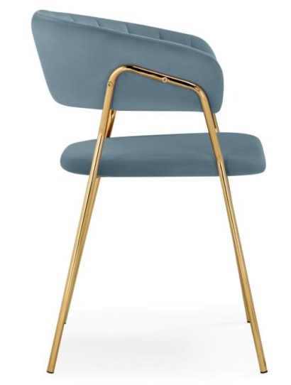 Стул на металлокаркасе Kamelia 1 light blue /gold — фото 4