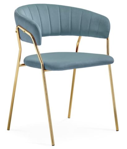 Стул на металлокаркасе Kamelia 1 light blue /gold — фото 1