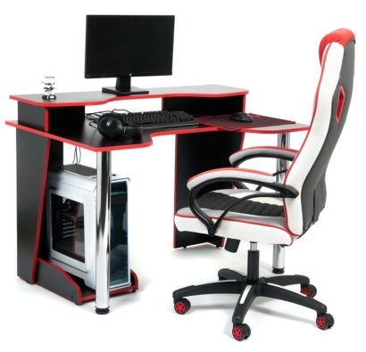 Стол компьютерный Strike-1 (120) NEO black/red, черный/красная кромка — фото 4