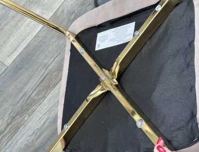 Стул MILAN 505-4 Латте, без "пальчиковый" / золотой каркас — фото 2