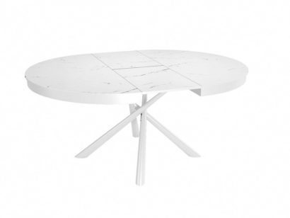 Стол DikLine KR120 мрамор белый Венус/опоры белые — фото 4