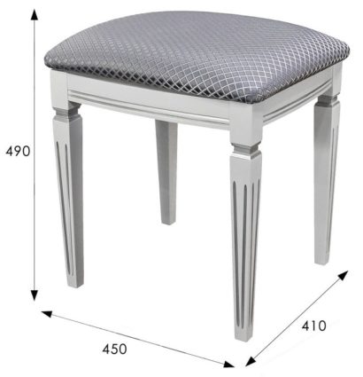 Банкетка Васко В 107Н Белый, серебро / Атина серебро — фото 2