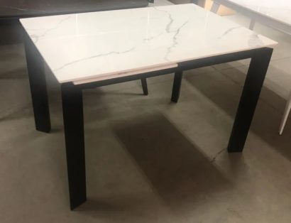 Стол CORNER 120 GLOSS STATUARIO WHITE SOLID CERAMIC / BLACK — фото 7