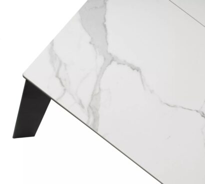 Стол КОРНЕР (CORNER) 120 цвет БЕЛЫЙ МРАМОР (HIGH GLOSS STATUARIO) керамика, стекло/ ЧЕРНЫЙ — фото 4
