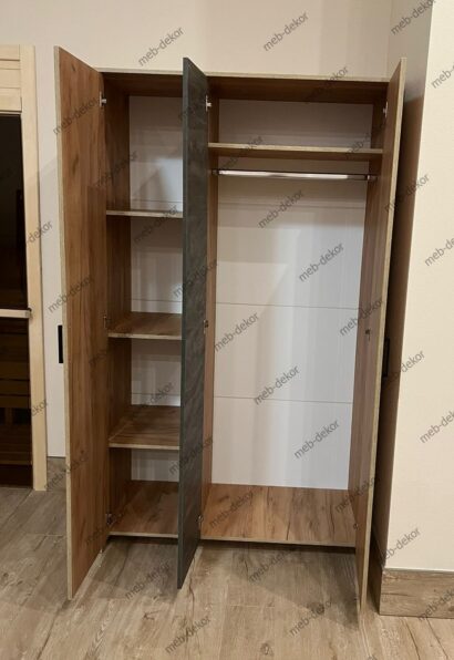 Шкаф Taika дуб золотой / камень темный трехстворчатый — фото 3