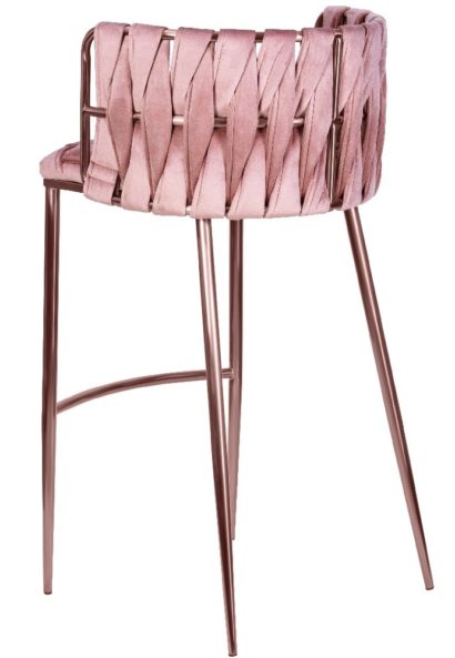 Стул барный DOBRIN EMMA ROSE GOLD (розовый велюр (VF-10)) — фото 3
