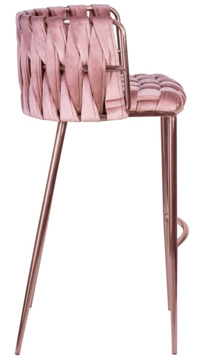 Стул барный DOBRIN EMMA ROSE GOLD (розовый велюр (VF-10)) — фото 7