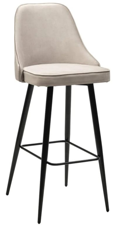 Барный стул NEPAL-BAR ЛАТТЕ #25, велюр/ черный каркас (H=78cm) — фото 1
