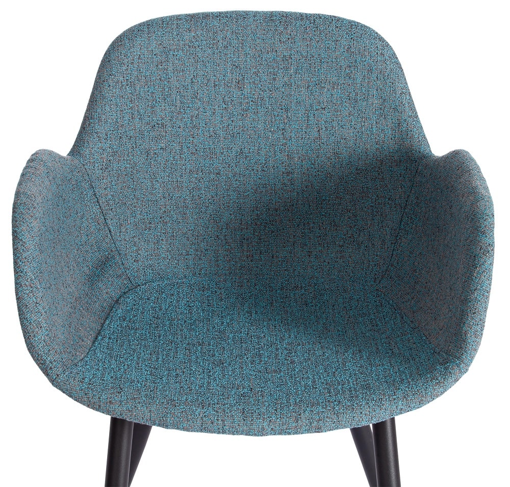 Стул VALENTINO (mod. PC45-2) металл/экокожа/ткань, 55 х 58 х 81 см, Turquoise (бирюзовый)/Grey (серый)/чёрный