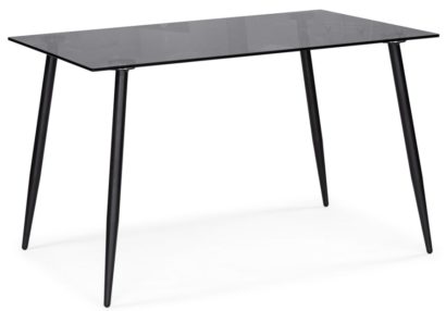 Стеклянный стол Smoke 120х80х75 clear gray / black — фото 1