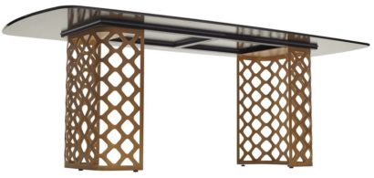 Стол CHIAVARI 220 KL-188 Контрастный мрамор матовый, итальянская керамика / Шампань — фото 7