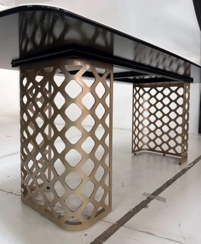 Стол CHIAVARI 220 KL-188 Контрастный мрамор матовый, итальянская керамика / Шампань — фото 4