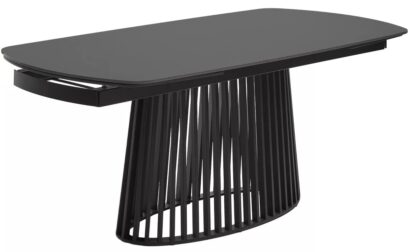 Стол DESIO 180 PURE BLACK SOLID CERAMIC Черный мрамор матовый, керамика/Черный каркас — фото 1