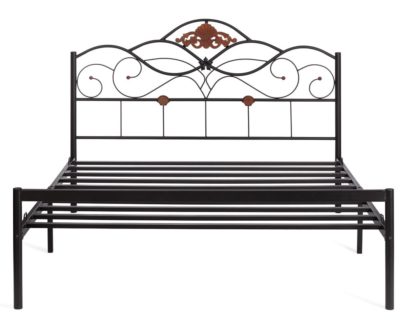 Кровать Federica (mod. AT-881) дерево гевея/металл, 160*200 см (Queen bed), красный дуб/черный — фото 6
