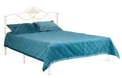 Кровать Federica (mod. AT-881)  дерево гевея/металл, 160*200 (Queen bed), Белый (butter white) — фото 1