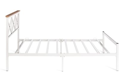 Кровать Iris (mod.9311) дерево гевея/металл, 160*200 см (Queen bed), Белый (White) — фото 5