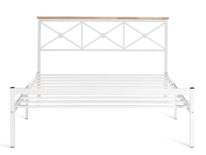 Кровать Iris (mod.9311) дерево гевея/металл, 160*200 см (Queen bed), Белый (White) — фото 4