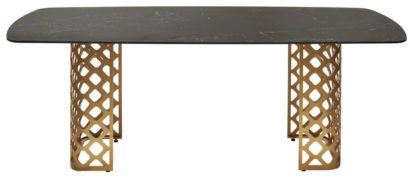 Стол CHIAVARI 220 KL-116 Черный мрамор матовый, итальянская керамика / бронзовый — фото 5
