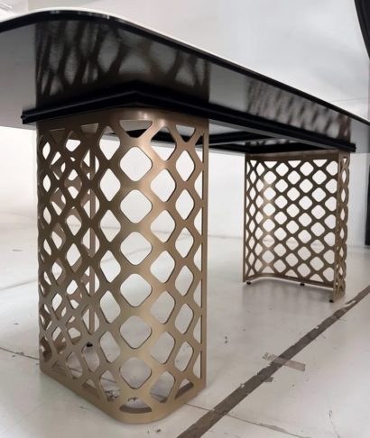 Стол CHIAVARI 220 KL-116 Черный мрамор матовый, итальянская керамика / бронзовый — фото 4