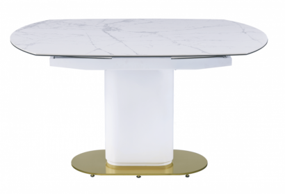 Стол обеденный раскладной Атриум-2 MC3035-140W, 140(30+30)х100х77 см, белая керамика — фото 2