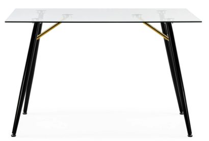 Стеклянный стол Holms 120x80x75 clear / black — фото 2