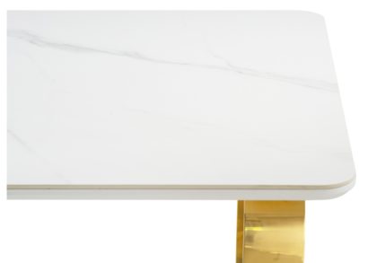 Керамический стол Селена 4 140х80х77 белый мрамор / золото — фото 5
