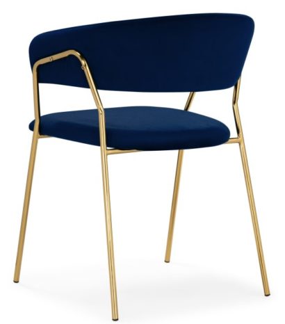 Стул на металлокаркасе Kamelia 1 dark blue / gold — фото 6