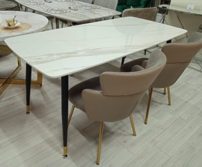 Стол обеденный Рио DT-2849.2, 120х80х75 см, белый мрамор — фото 3