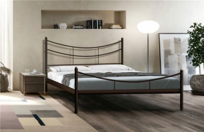 Кровать двуспальная Luna (140х200/металлическое основание) Коричневый бархат — фото 2