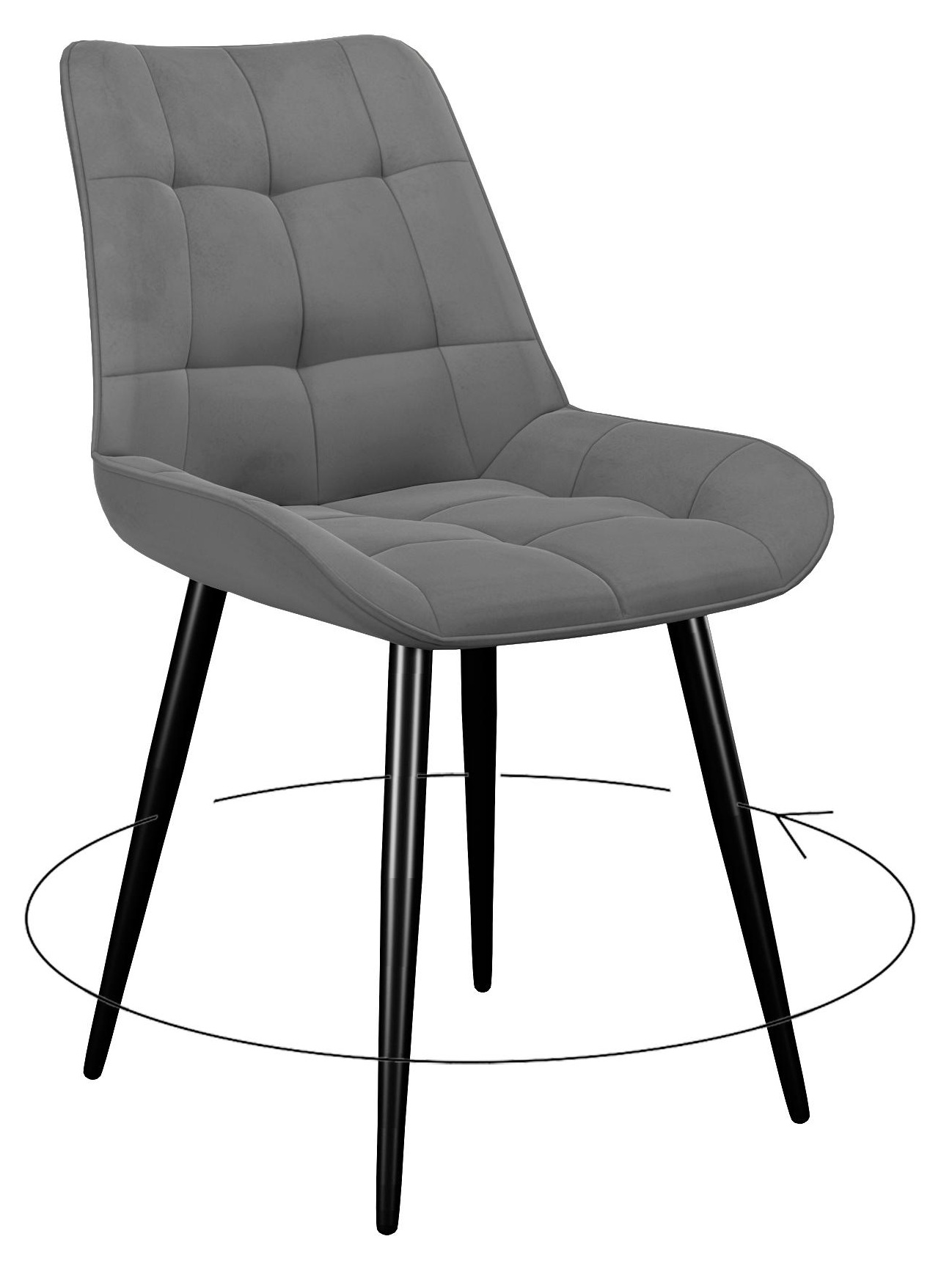 Стул DikLine 226 поворотный B22 GREY, ножки черные
