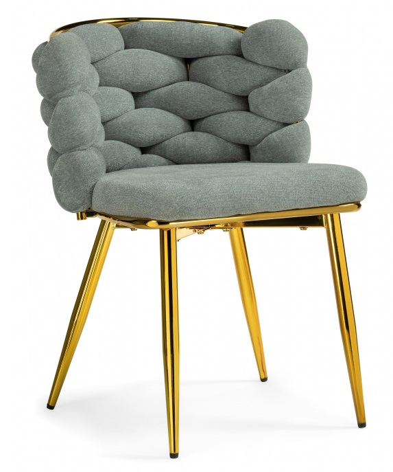 Стул на металлокаркасе Rendi light gray / gold