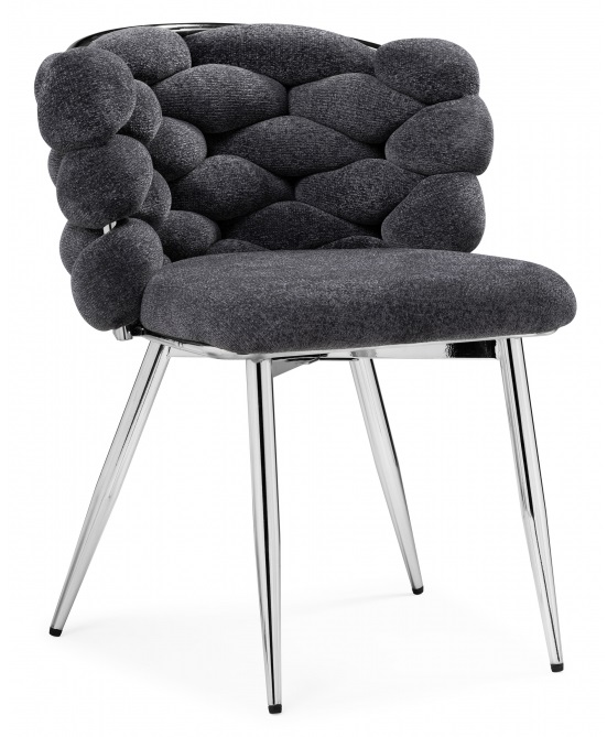 Стул на металлокаркасе Rendi gray-blue / chrome