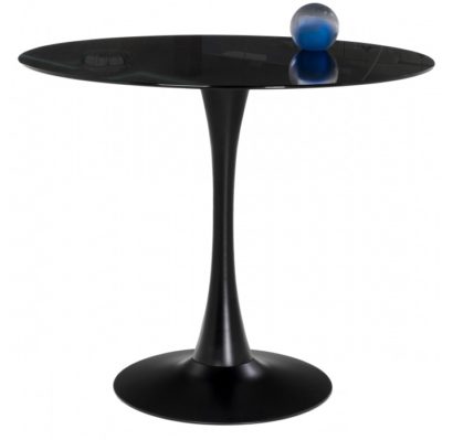 Стеклянный стол Tulip 90 black glass — фото 1