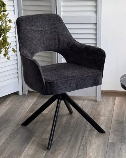 Стул GUARA 180 град. поворот. цвет серый RAVEN 18 / черный каркас — фото 1