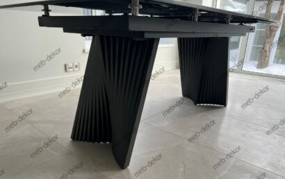 Стол АКИМ (YOAKIM) 180 цвет 1704 Темно-серый мрамор, керамика / Темно-серый каркас, ®DISAUR — фото 10