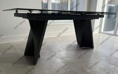 Стол АКИМ (YOAKIM) 180 цвет 1704 Темно-серый мрамор, керамика / Темно-серый каркас, ®DISAUR — фото 11