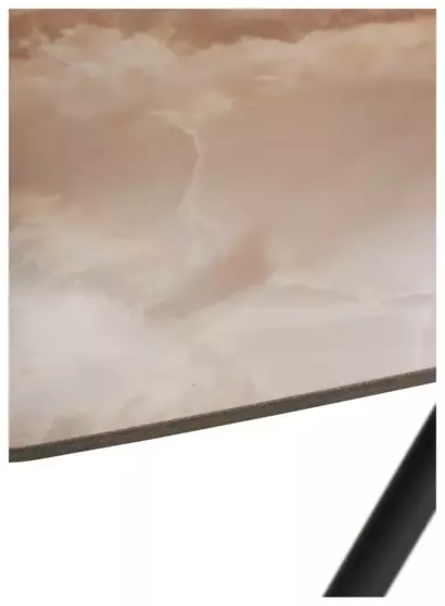 Стол РИВОЛИ (RIVOLI) 140 цвет АМБЕР ЖАДЕ (GLOSS AMBER JADE SOLID CERAMIC) / ЧЕРНЫЙ, ®DISAUR — фото 11