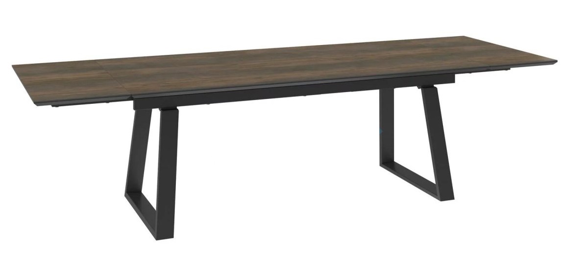 Cтол DikLine AKZ200, керамика 200(45+45)x98, OAK VINTAGE PREMIUM CER/ЧЕРНЫЙ, (2 уп.)