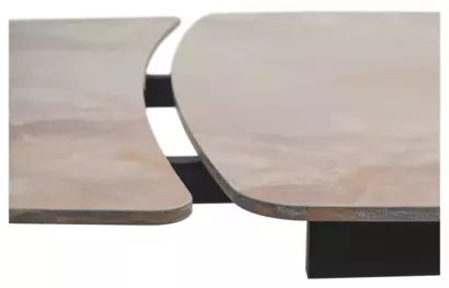 Стол РИВОЛИ (RIVOLI) 140 цвет АМБЕР ЖАДЕ (GLOSS AMBER JADE SOLID CERAMIC) / ЧЕРНЫЙ, ®DISAUR — фото 10