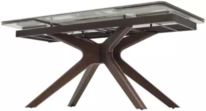 Стол ЭДЕР (EDER) 160 цвет АМБЕР ЖАДЕ (GLOSS AMBER JADE SOLID CERAMIC) / ОРЕХ, ®DISAUR — фото 2