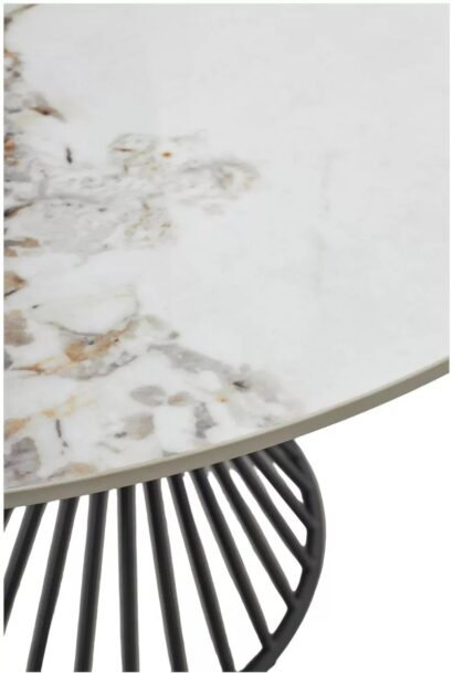 Стол БУЕНО (BUENO) 120 цвет МРАМОР (GLOSS GOLDEN JADE SOLID CERAMIC) / ЧЕРНЫЙ, ®DISAUR — фото 5