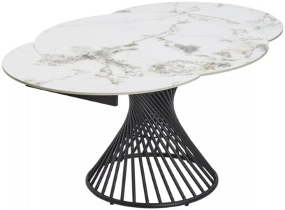 Стол БУЕНО (BUENO) 120 цвет МРАМОР (GLOSS GOLDEN JADE SOLID CERAMIC) / ЧЕРНЫЙ, ®DISAUR — фото 8