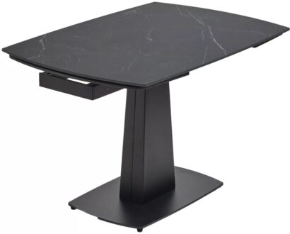 Стол БАЛД (BALDE)120 цвет ЧЕРНЫЙ МРАМОР МАТОВЫЙ (MATT BLACK MARBLE SOLID CERAMIC)/ ЧЕРНЫЙ — фото 2