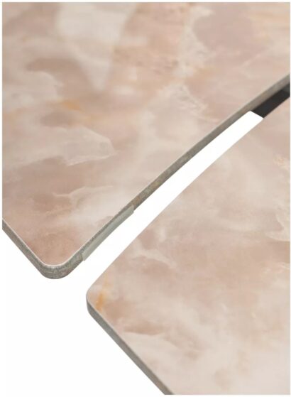 Стол БАЛД (BALDE) 140 цвет АМБЕР ЖАДЕ ГЛЯНЦЕВЫЙ (GLOSS AMBER JADE SOLID CERAMIC) / ЧЕРНЫЙ — фото 5