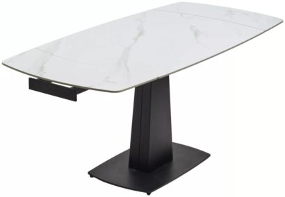 Стол BALDE 120 MATT WHITE MARBLE SOLID CERAMIC / BLACK — фото 10
